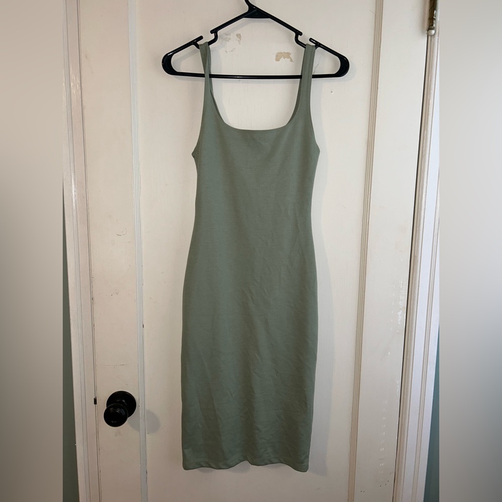 Zara Midi Bodycon Dress- Olive Green